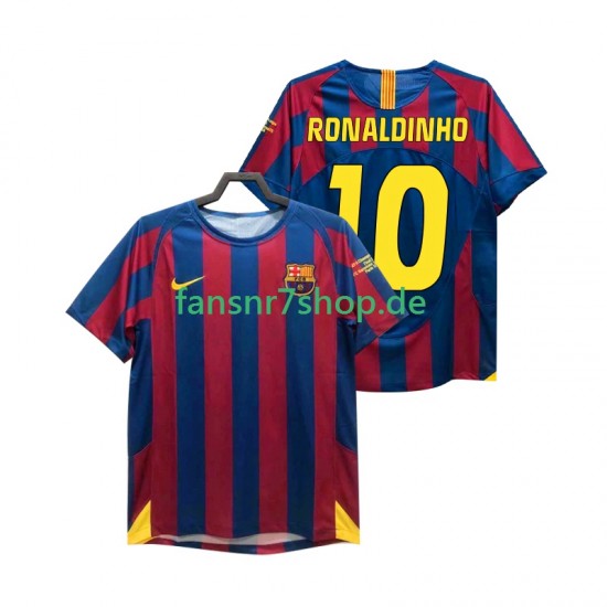 FC Barcelona fußball trikot RONALDINHO 10 Champions League 2005 Herren Heim Retro 2006 Kurzarm