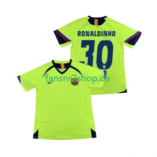 FC Barcelona fußball trikot RONALDINHO 30 2005 Herren Auswärts Retro 2006 Kurzarm