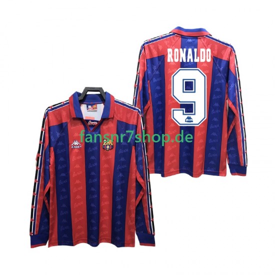 FC Barcelona fußball trikot RONALDO 9 1996 1997 Herren Heim Retro Langarm