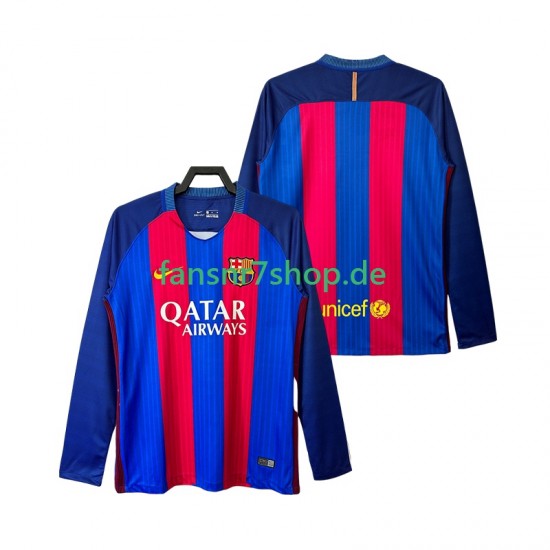 FC Barcelona fußball trikot 2016 2017 Herren Heim Retro Langarm
