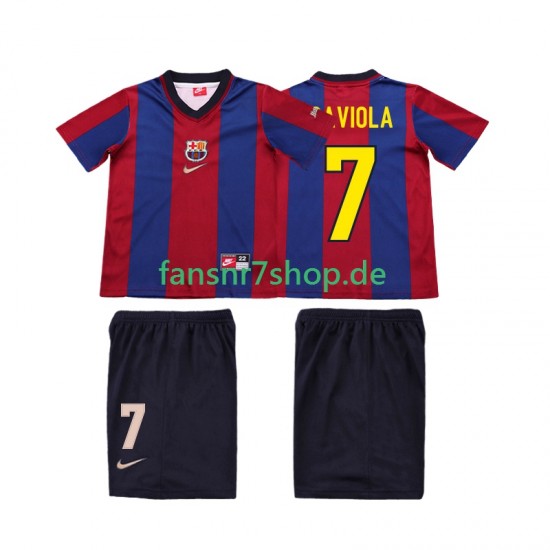 FC Barcelona fußball trikot SAVIOLA 7 1998 Kinder Heim Retro 1999 Kurzarm
