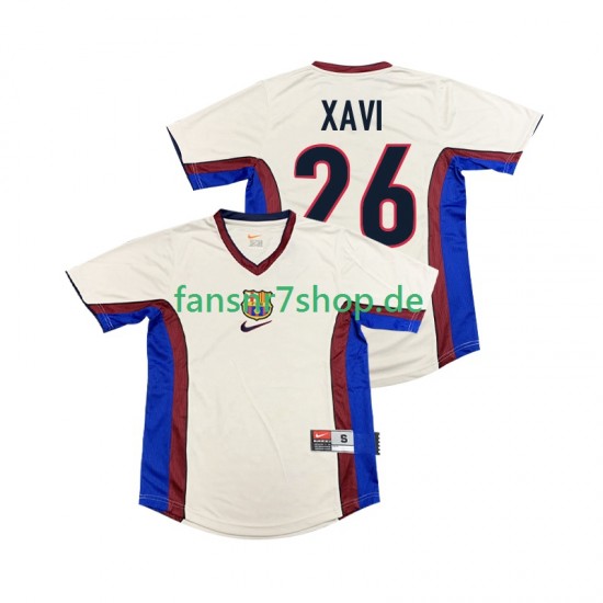 FC Barcelona fußball trikot XAVI 26 1998 Herren Auswärts Retro 1999 Kurzarm
