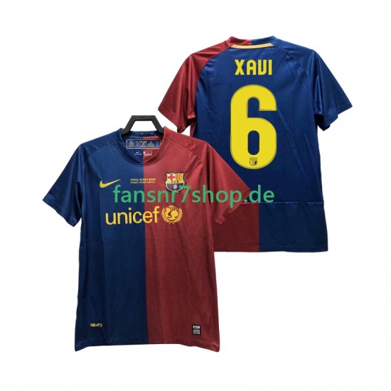 FC Barcelona fußball trikot XAVI 6 Champions League 2009 Herren Heim Retro 2008 Kurzarm