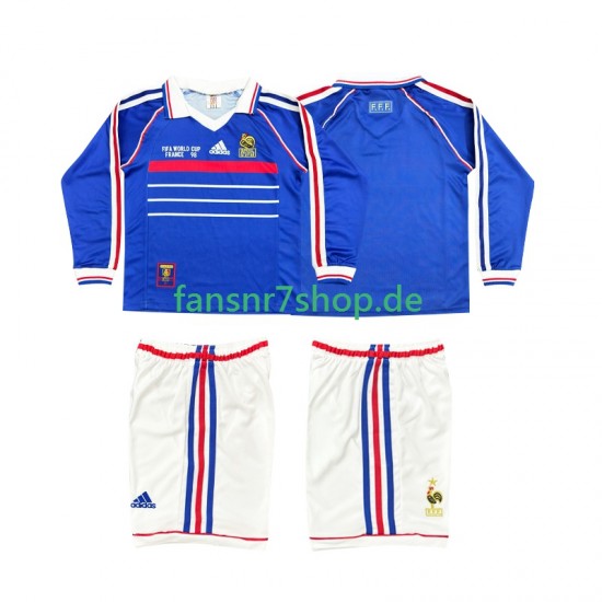 Frankreich fußball trikot 1998 Kinder Heim Retro Langarm