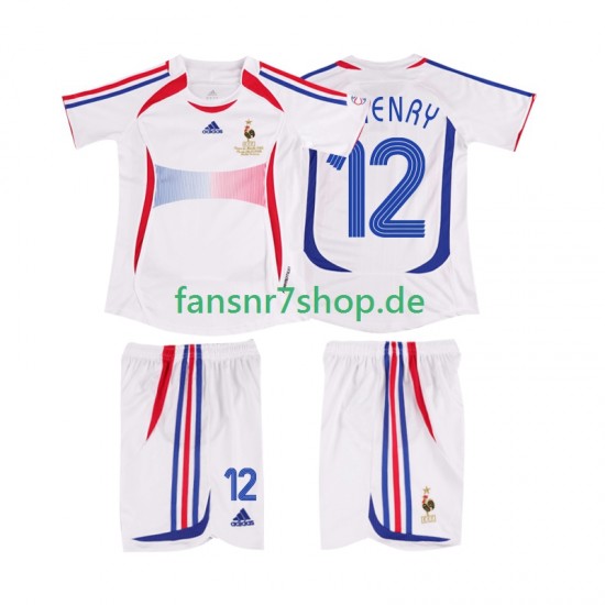 Frankreich fußball trikot Henry 12 Kinder Auswärts Retro 2006 Kurzarm