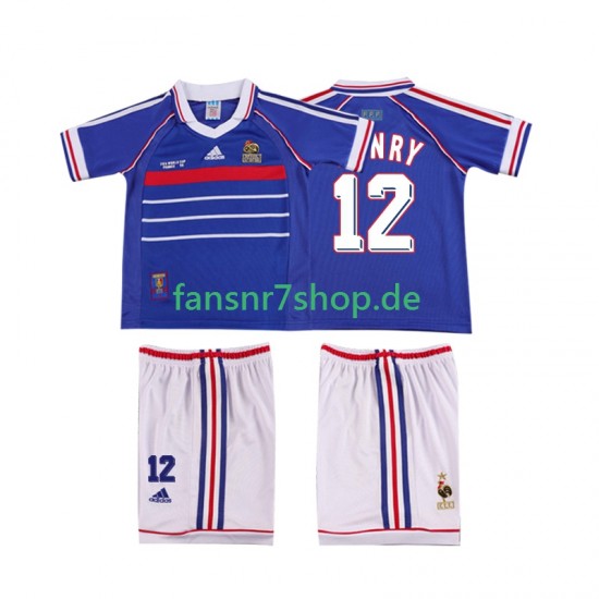 Frankreich fußball trikot Henry 12 1998 Kinder Heim Retro Kurzarm