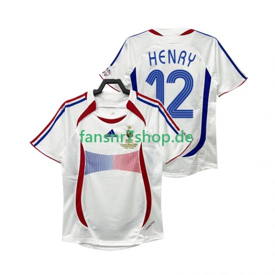 Frankreich fußball trikot Henry 12 Herren Auswärts Retro 2006 Kurzarm
