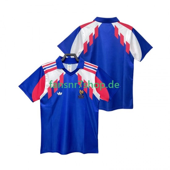 Frankreich fußball trikot Herren Heim Retro 1990 Kurzarm
