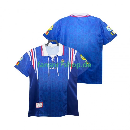 Frankreich fußball trikot 1996 Herren Heim Retro Kurzarm