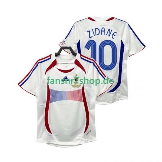 Frankreich fußball trikot ZIDANE 10 Herren Auswärts Retro 2006 Kurzarm