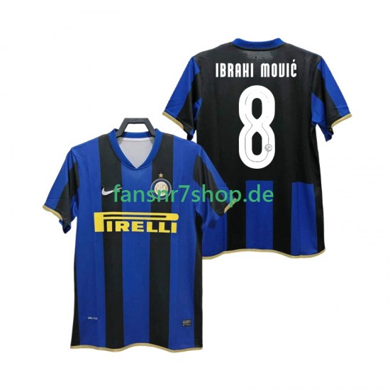 Inter Mailand fußball trikot Ibrahimovic 8 Champions League 2009 Herren Heim Retro 2008 Kurzarm