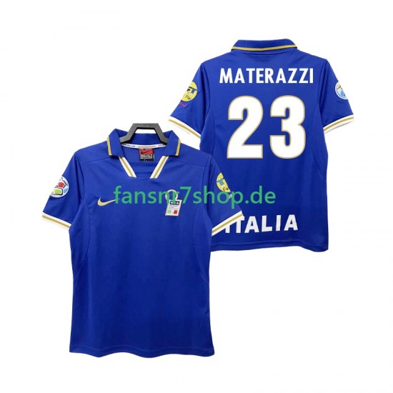Italien fußball trikot MATERAZZI 23 1996 Herren Heim Retro Kurzarm