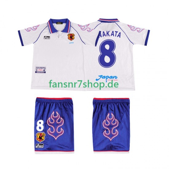 Japan fußball trikot NAKATA 8 1998 Kinder Auswärts Retro Kurzarm
