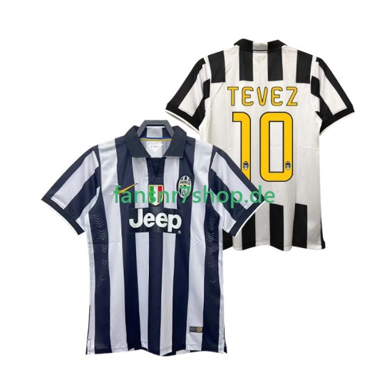 Juventus Turin fußball trikot TEVEZ 10 2014 2015 Herren Heim Retro Kurzarm