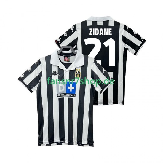 Juventus Turin fußball trikot ZIDANE 21 2000 Herren Heim Retro 1999 Kurzarm