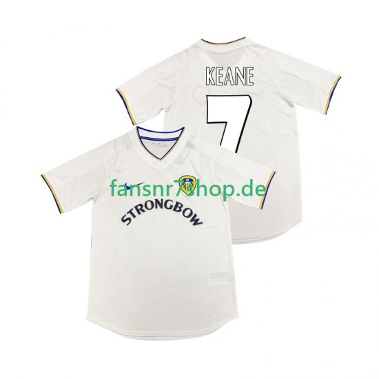 Leeds United fußball trikot KEANE 7 2000 2001 Herren Heim Retro Kurzarm