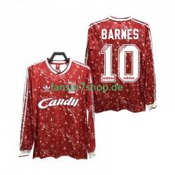 Liverpool fußball trikot BARNES 10 1989 1991 Herren Heim Retro Langarm