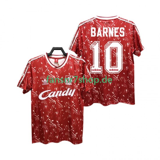 Liverpool fußball trikot BARNES 10 1989 1991 Herren Heim Retro Kurzarm