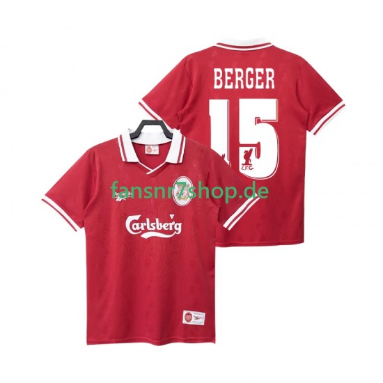 Liverpool fußball trikot BERGER 15 1996 1998 Herren Heim Retro Kurzarm
