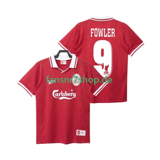 Liverpool fußball trikot FOWLER 9 1996 1998 Herren Heim Retro Kurzarm