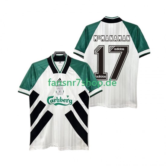 Liverpool fußball trikot MCMANAMAN 17 1993 1995 Herren Auswärts Retro Kurzarm