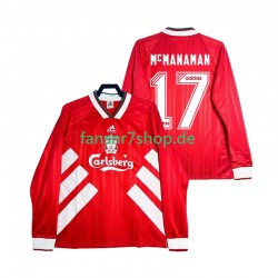Liverpool fußball trikot MCMANAMAN 17 1993 1995 Herren Heim Retro Langarm