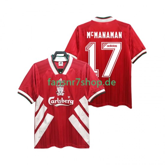 Liverpool fußball trikot MCMANAMAN 17 1993 1995 Herren Heim Retro Kurzarm