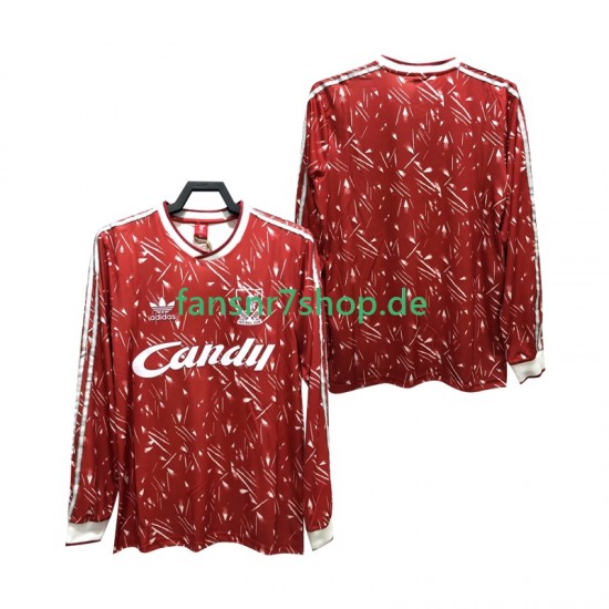 Liverpool fußball trikot 1989 1991 Herren Heim Retro Langarm