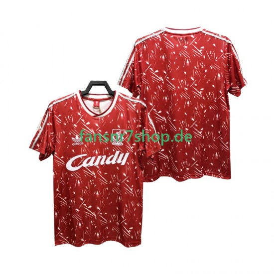 Liverpool fußball trikot 1989 1991 Herren Heim Retro Kurzarm