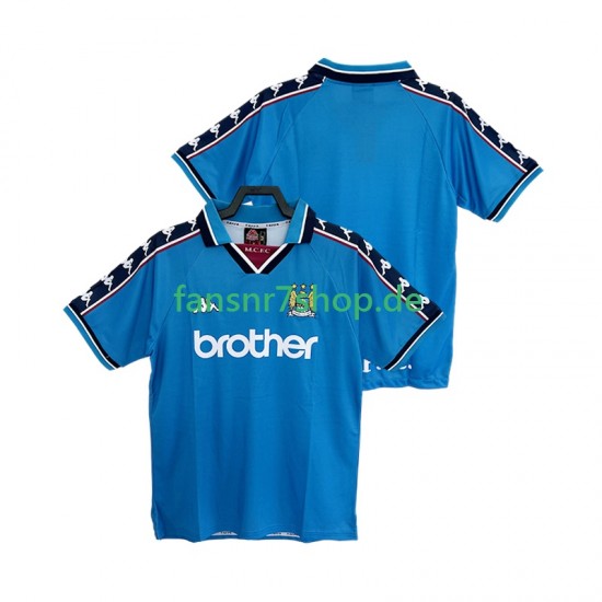 Manchester City fußball trikot 1997 1998 Herren Heim Retro Kurzarm