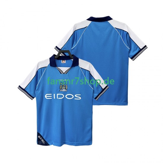 Manchester City fußball trikot 2001 Herren Heim Retro 1999 Kurzarm