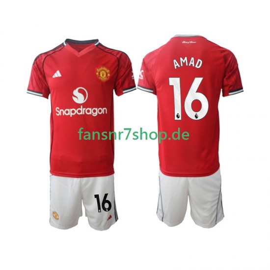 Manchester United fußball trikot Amad Diallo 16 Kinder Heim 2025-2026 Kurzarm