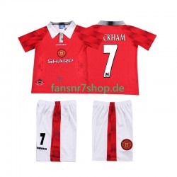 Manchester United fußball trikot BECKHAM 7 1996 1997 Kinder Heim Retro Kurzarm