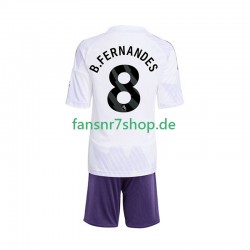 Manchester United fußball trikot Bruno Fernandes 8 Kinder Auswärts 2025-2026 Kurzarm