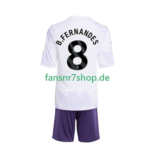 Manchester United fußball trikot Bruno Fernandes 8 Kinder Auswärts 2025-2026 Kurzarm