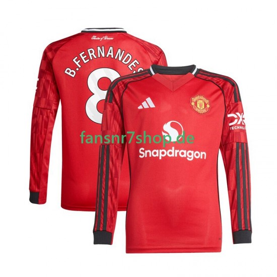 Manchester United fußball trikot Bruno Fernandes 8 Herren Heim 2025-2026 Langarm