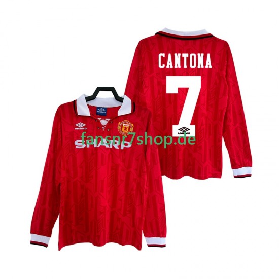 Manchester United fußball trikot CANTONA 7 1992 Herren Heim Retro 1994 Langarm