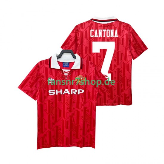 Manchester United fußball trikot CANTONA 7 1992 Herren Heim Retro 1994 Kurzarm