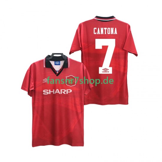 Manchester United fußball trikot CANTONA 7 1996 Herren Heim Retro 1994 Kurzarm