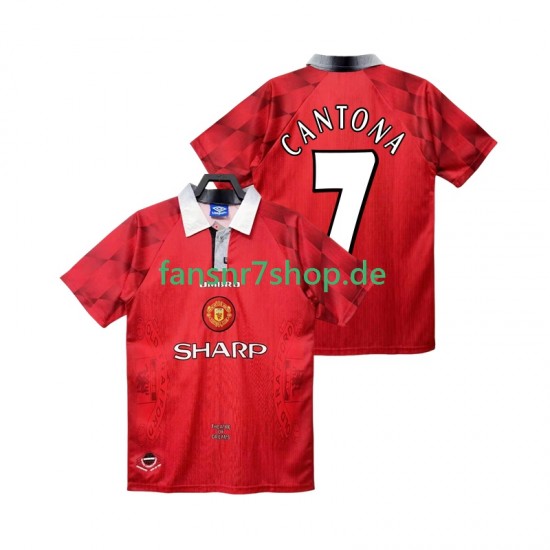 Manchester United fußball trikot CANTONA 7 1996 1997 Herren Heim Retro Kurzarm