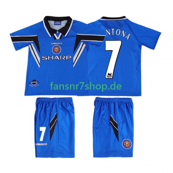 Manchester United fußball trikot CONTONA 7 1996 1998 Kinder Ausweich Retro Kurzarm