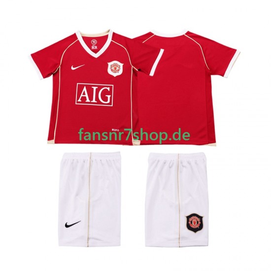 Manchester United fußball trikot 2007 Kinder Heim Retro 2006 Kurzarm