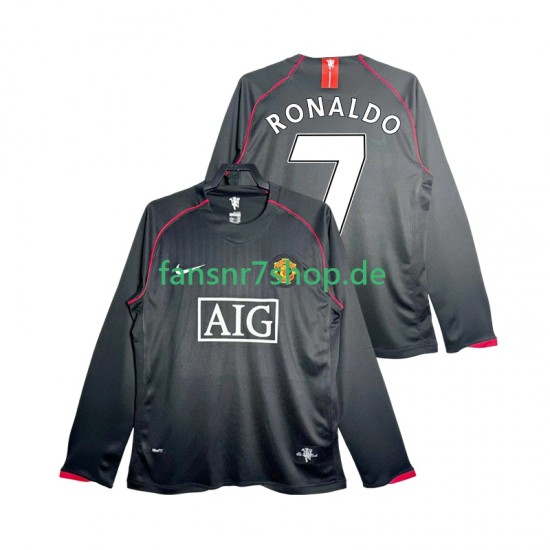 Manchester United fußball trikot Critstiano Ronaldo 7 2007 Herren Auswärts Retro 2008 Langarm