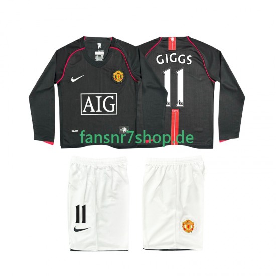 Manchester United fußball trikot GIGGS 11 2007 Kinder Auswärts Retro 2008 Langarm