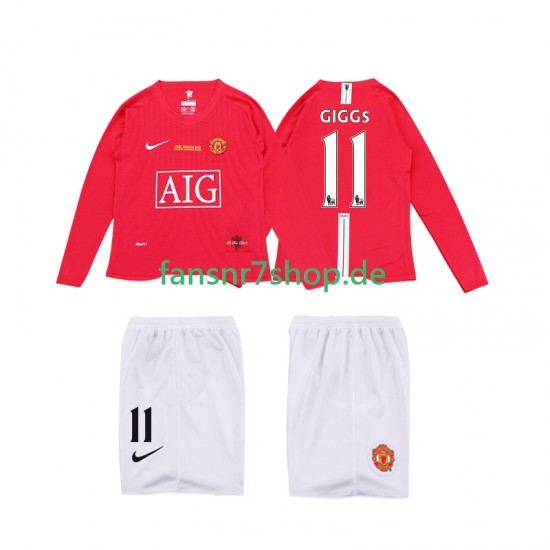 Manchester United fußball trikot GIGGS 11 Premier League 2009 Kinder Heim Retro 2008 Langarm