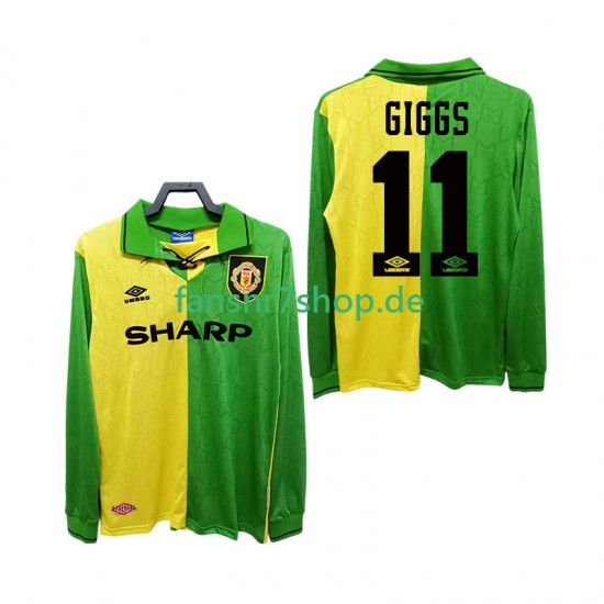 Manchester United fußball trikot GIGGS 11 1992 Herren Auswärts Retro 1994 Langarm
