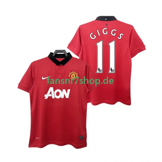 Manchester United fußball trikot GIGGS 11 2013 2014 Herren Heim Retro Kurzarm