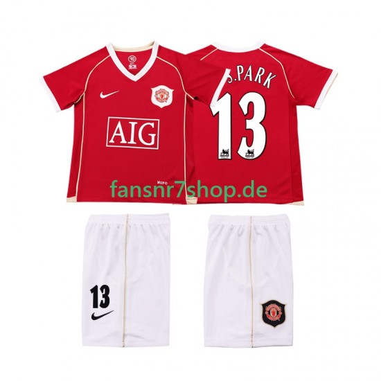 Manchester United fußball trikot J.S.PARK 13 2007 Kinder Heim Retro 2006 Kurzarm