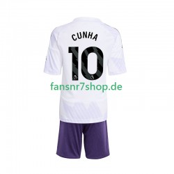 Manchester United fußball trikot Matheus Cunha 10 Kinder Auswärts 2025-2026 Kurzarm