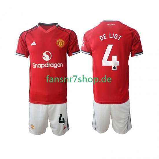 Manchester United fußball trikot Matthijs de Ligt 4 Kinder Heim 2025-2026 Kurzarm